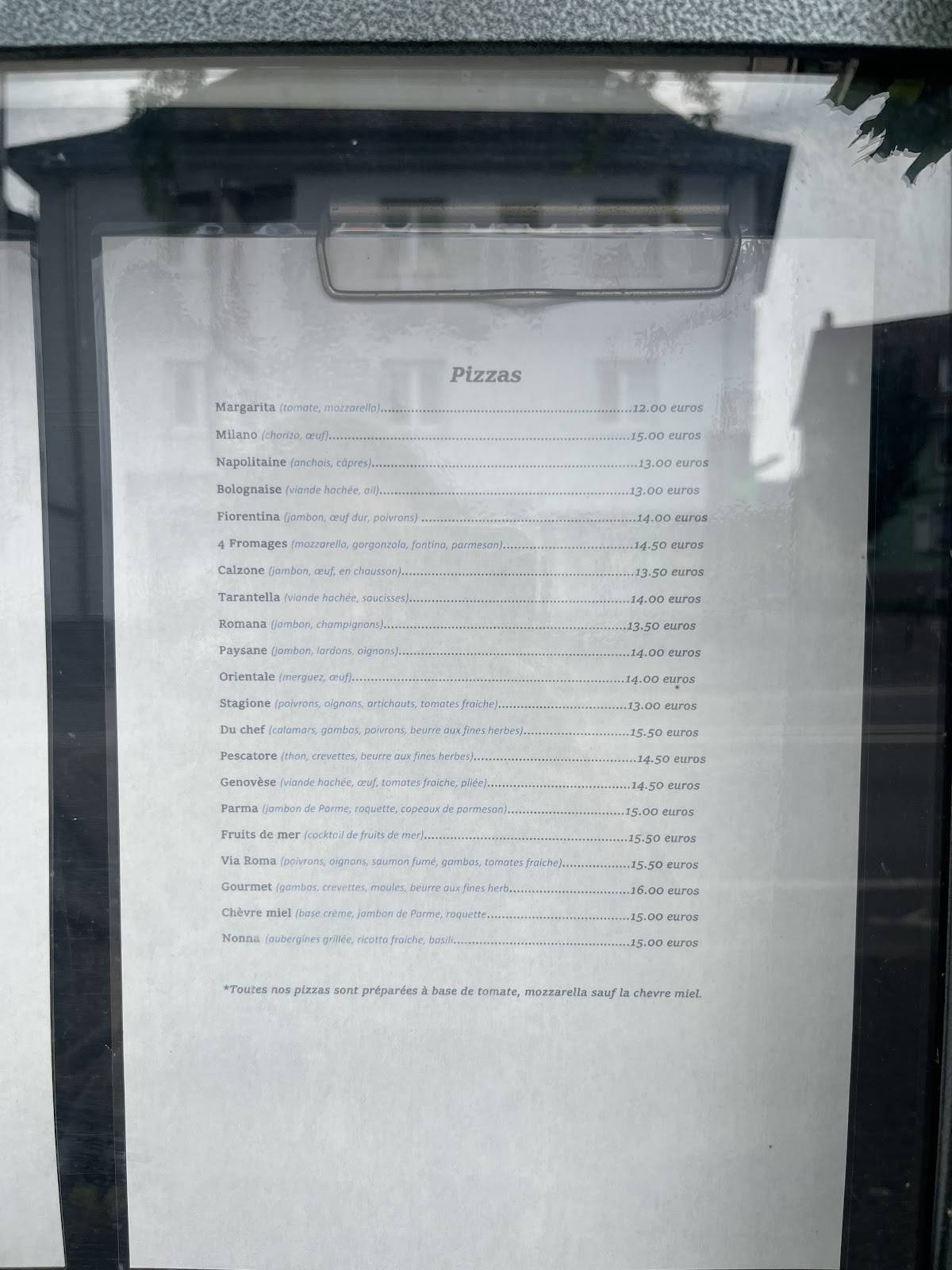 Menu de Via Roma Colmar