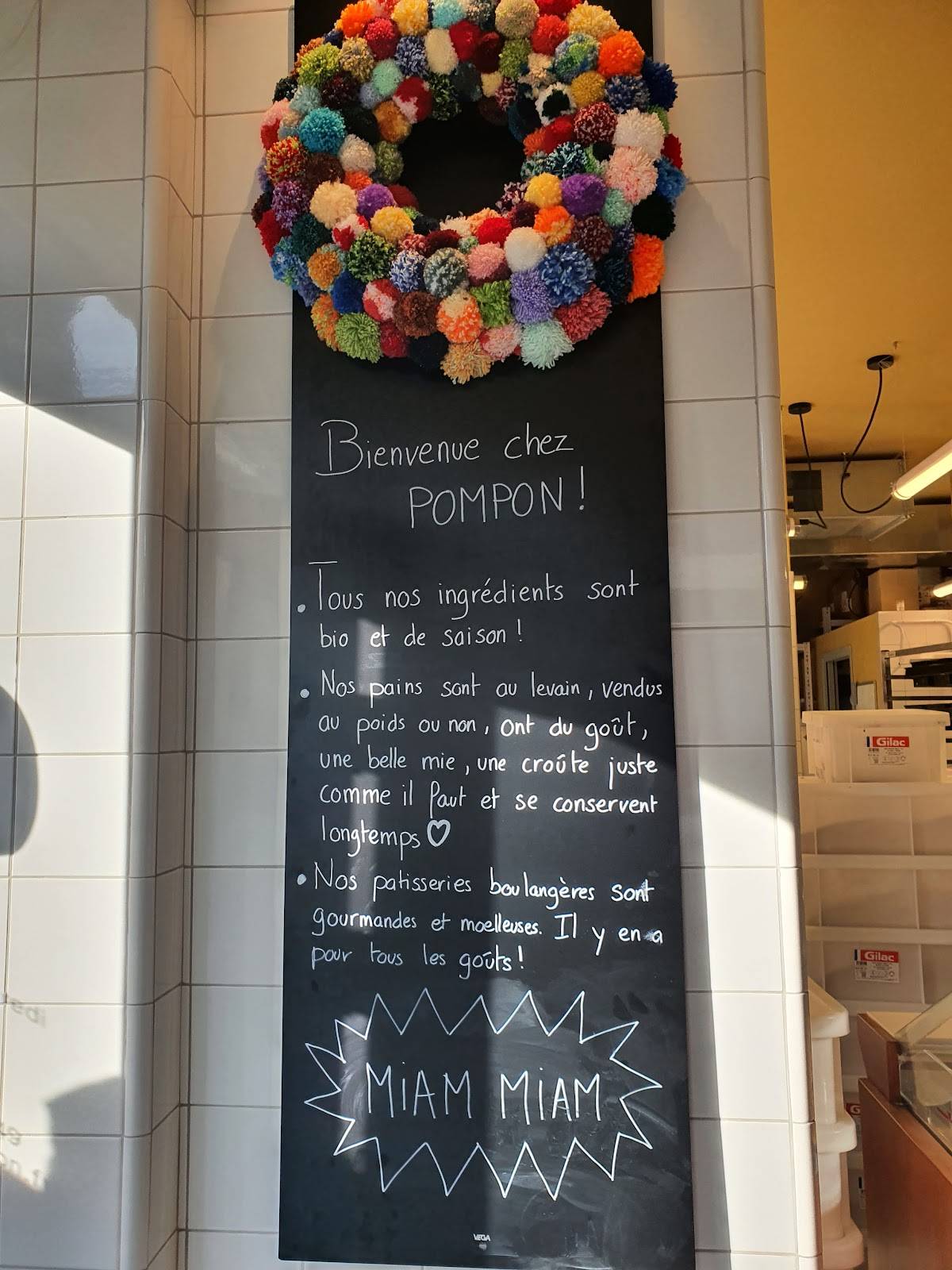 Menu de Boulangerie Pompon