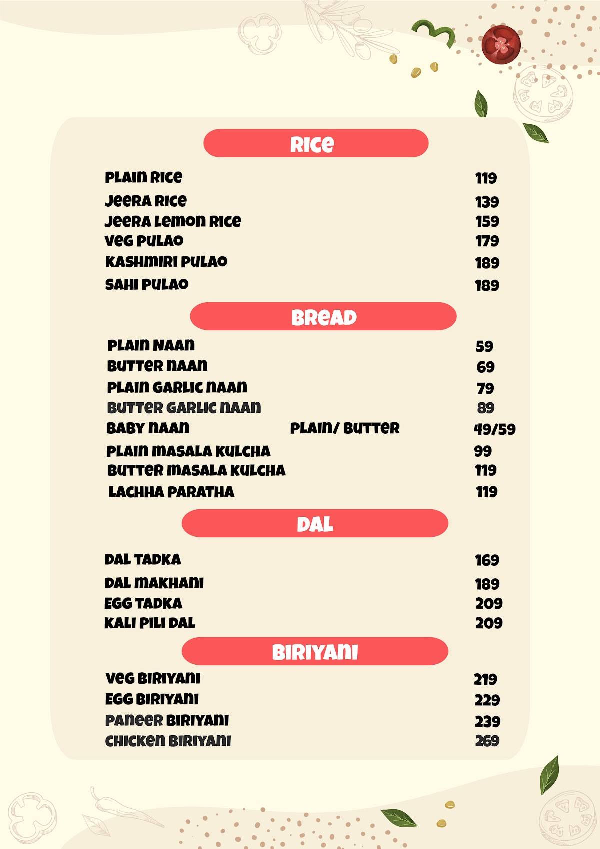 1st Date Cafe (Rooftop) menu