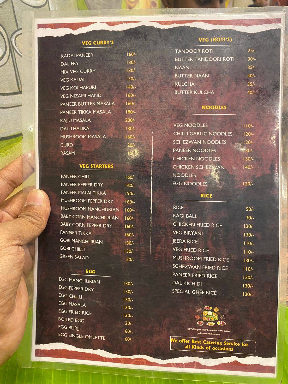 Aahara At R R Nagar menu