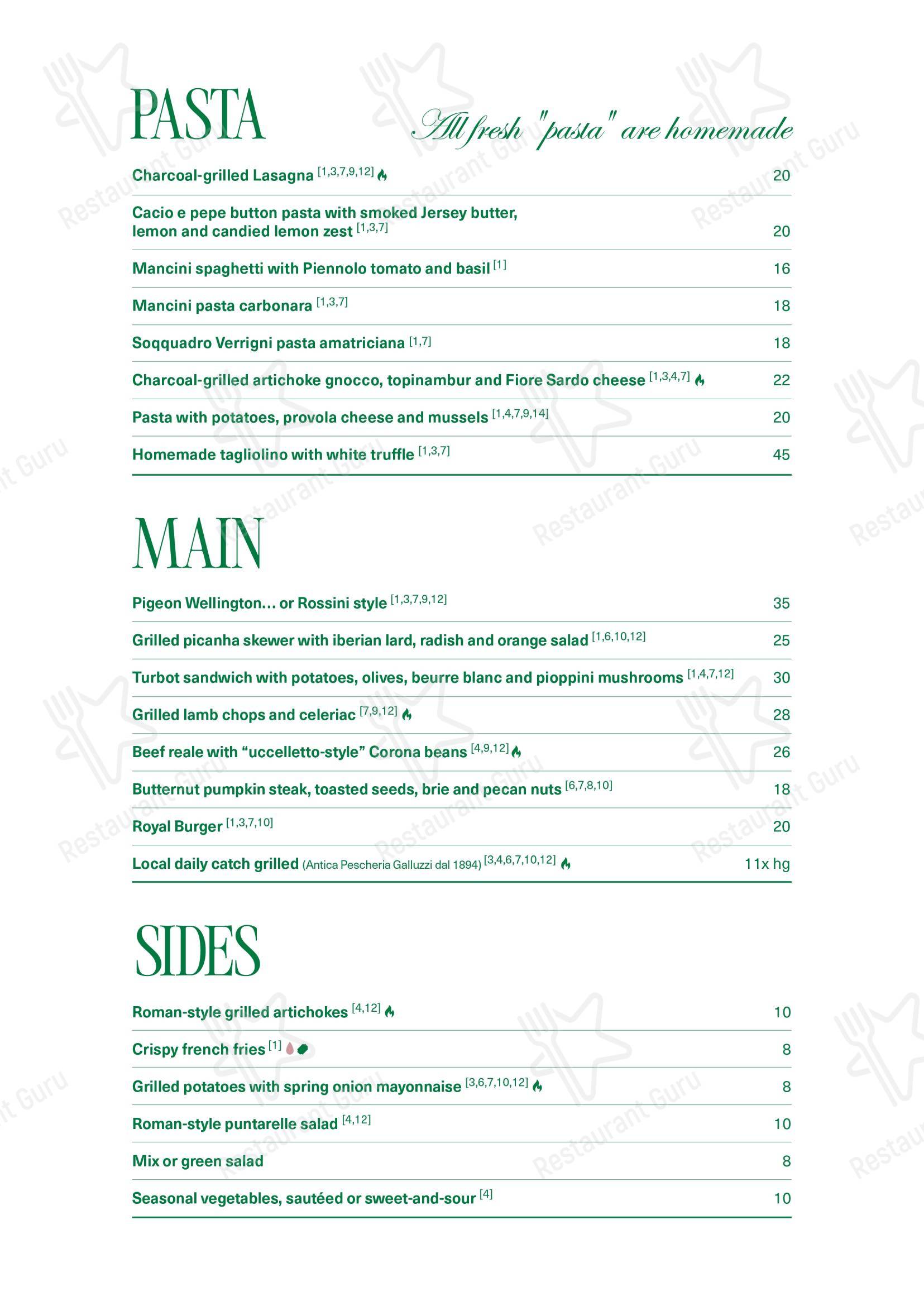 B24 Roma in Roma - 菜单