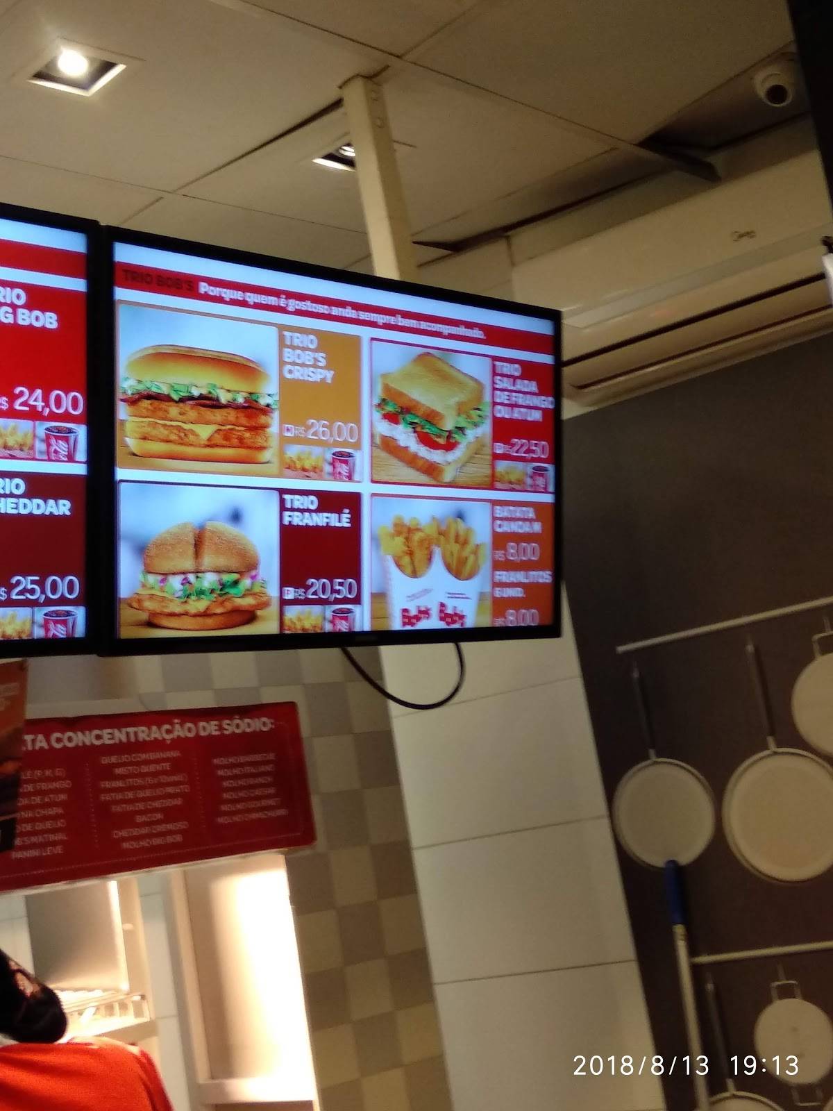 Bob's Burger - Buriti Shopping Rio Verde cardápio