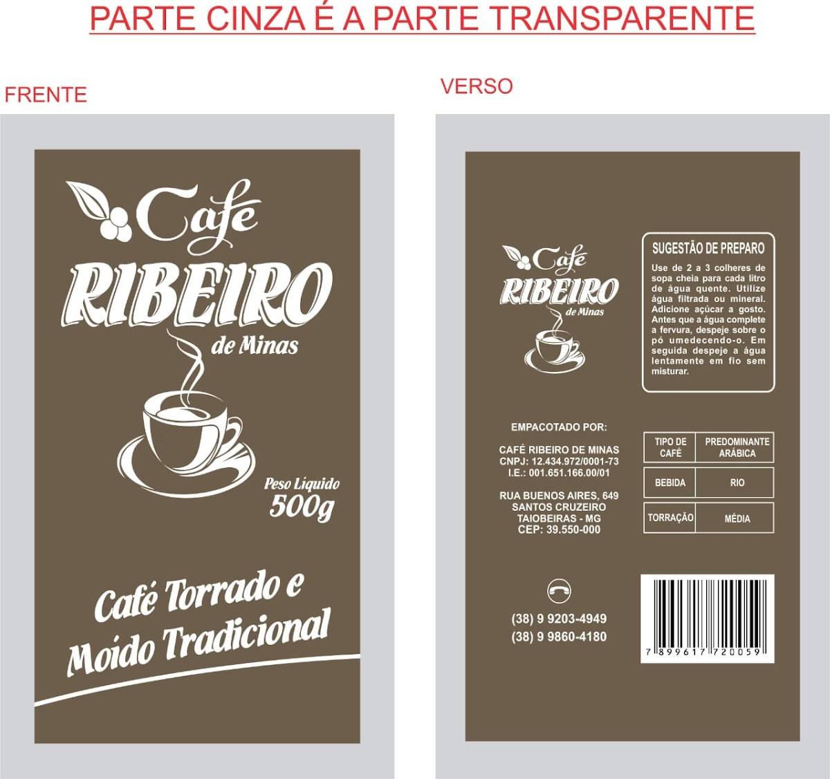 Café Ribeiro Martins Taiobeiras cardápio