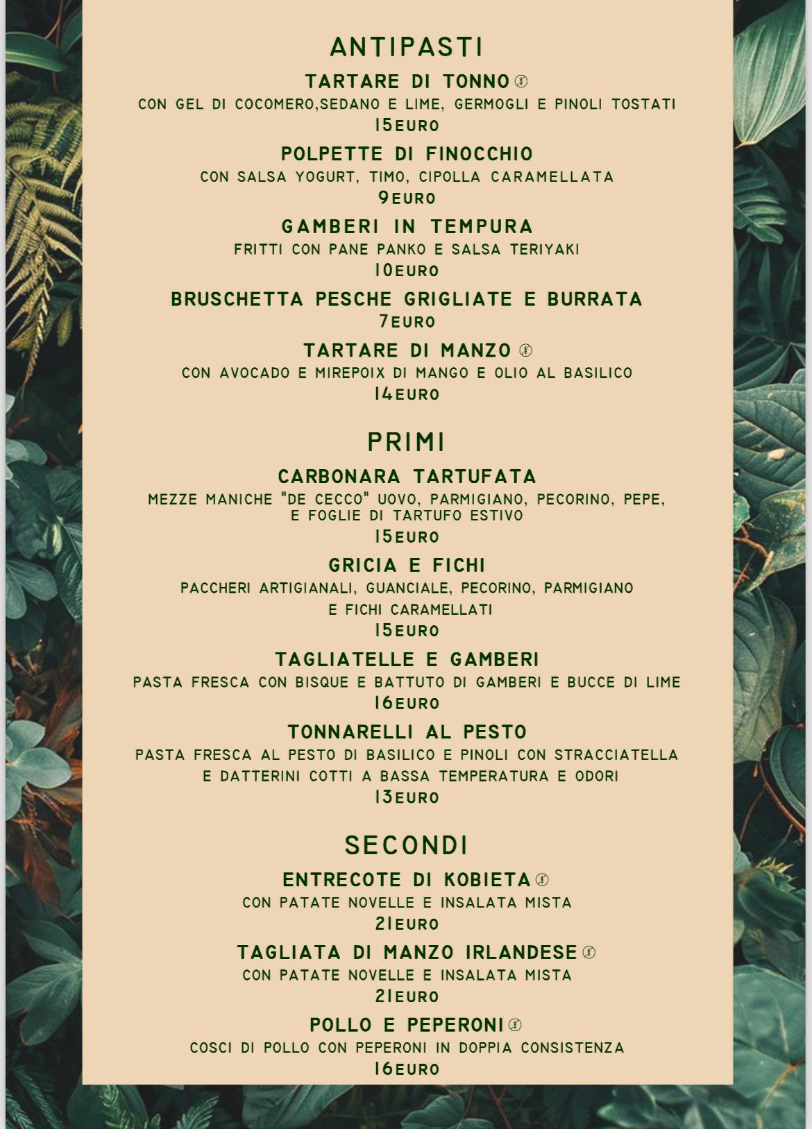 Menu di Core Restaurant 
