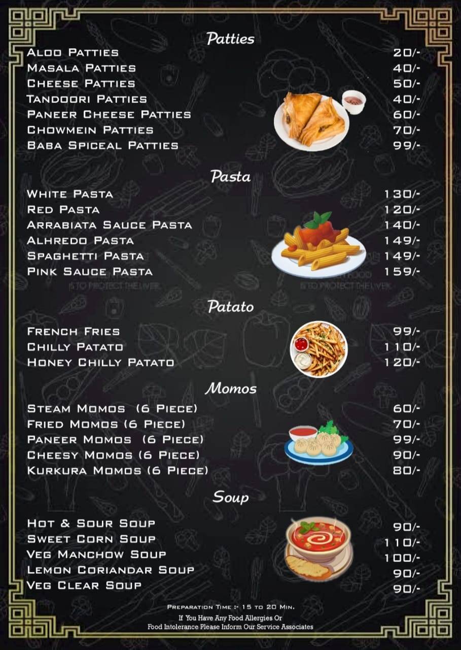 Baba Cafe Dausa menu