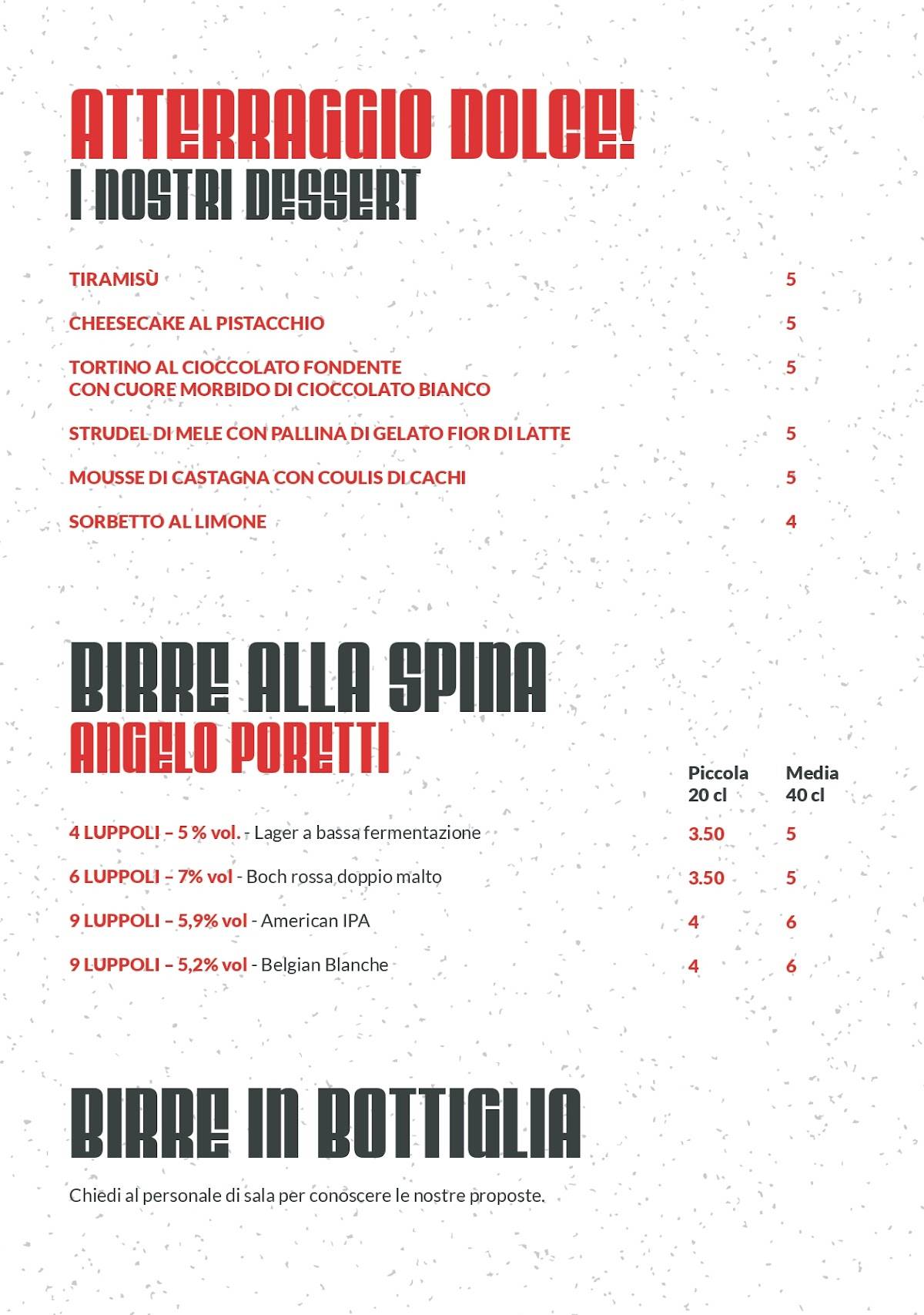 Menu di Gate B - Pizzeria Ristorante 