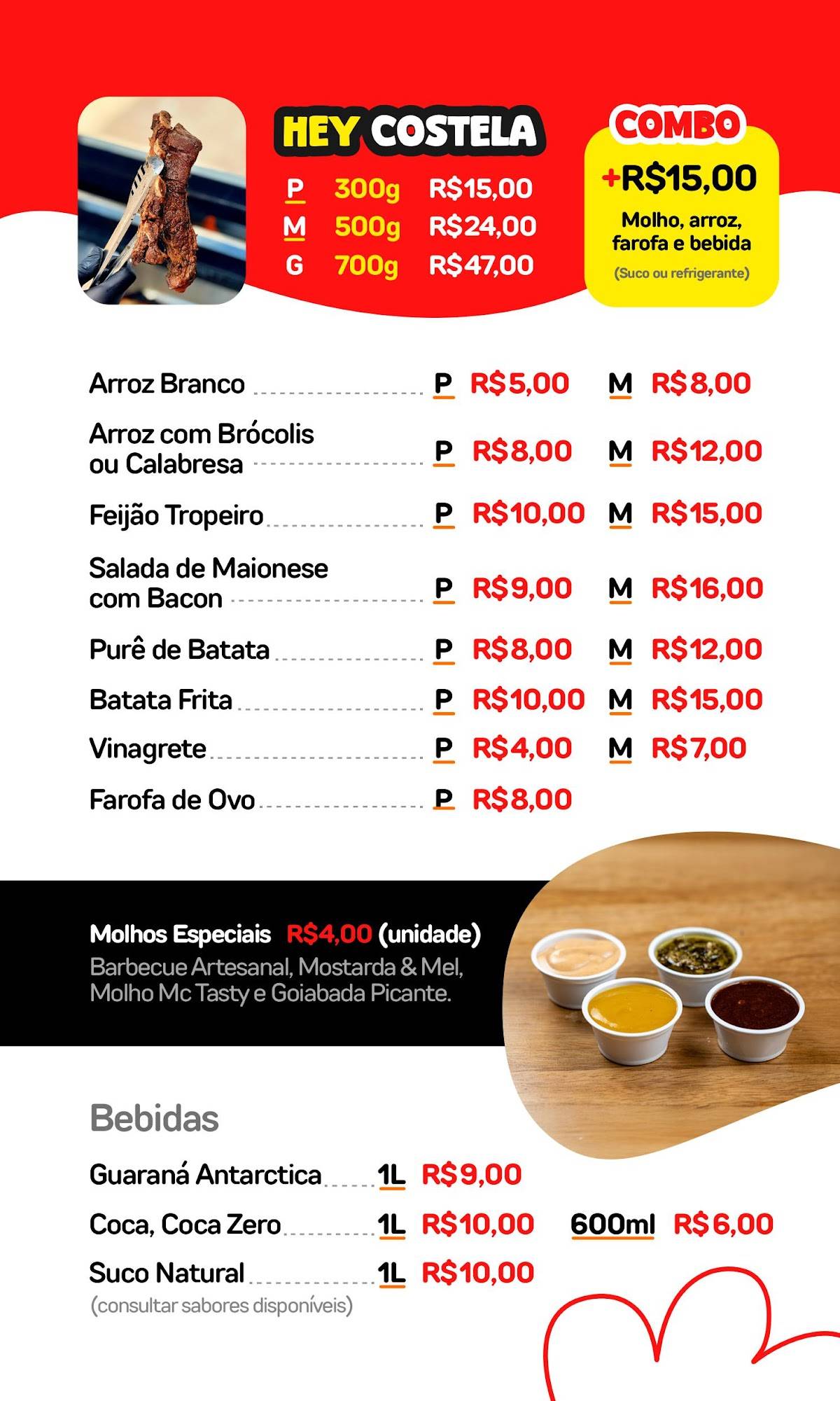 Hey! Frango cardápio