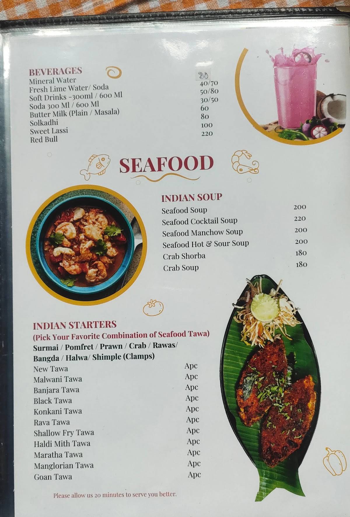 Hotel Ranmala menu