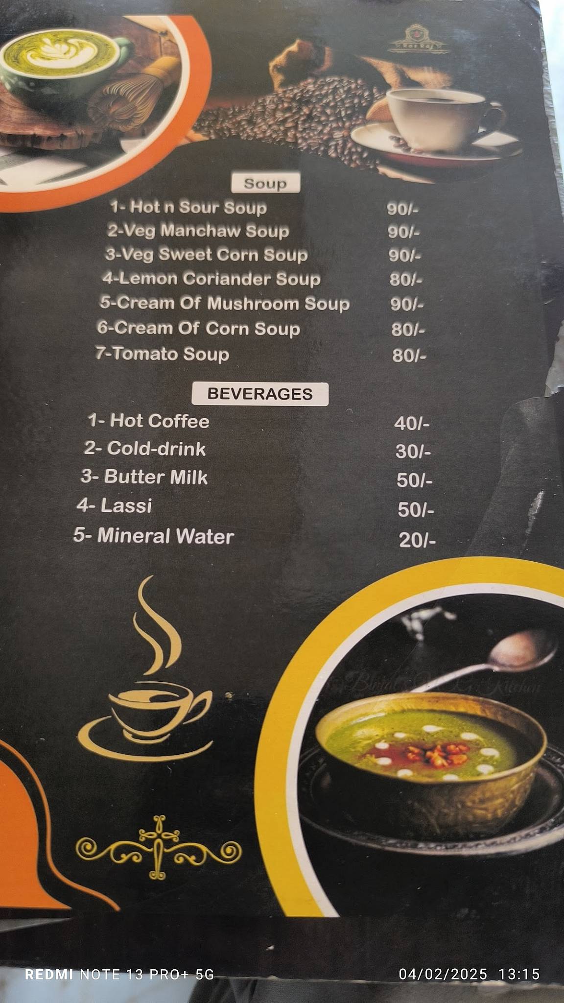Ras Raj Restaurant menu