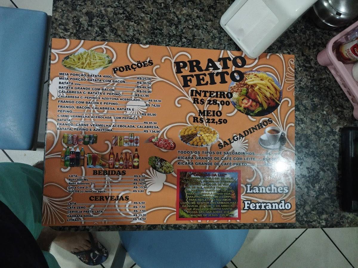 Lanches Ferrando cardápio