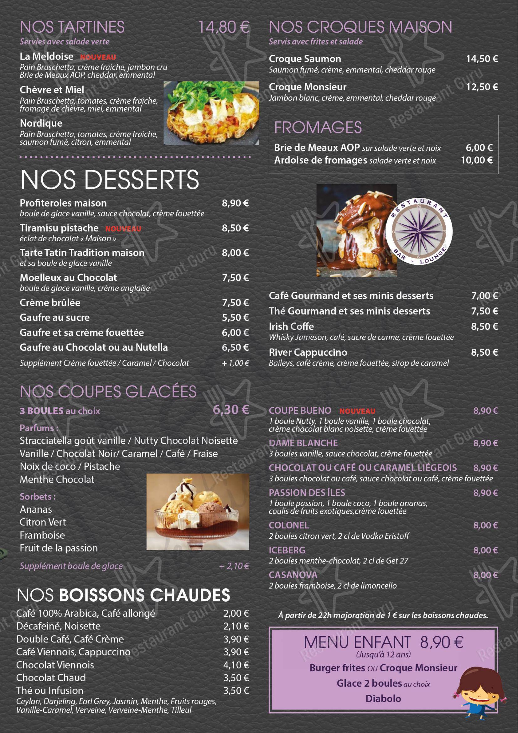 Menu pour Le Riverside - Menu bar