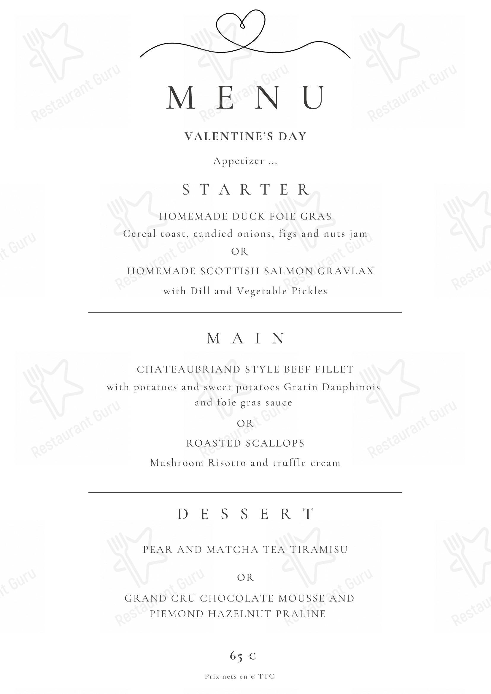 Les Rupins dans Paris - Menu