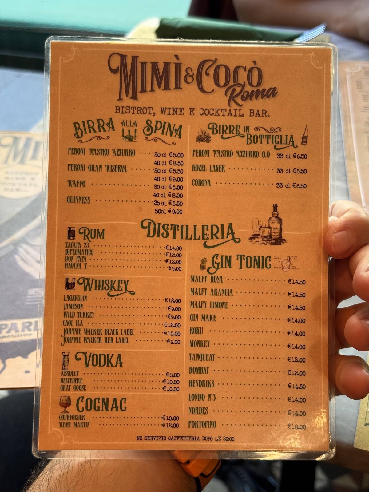 Menu di Mimì E Cocò Roma 