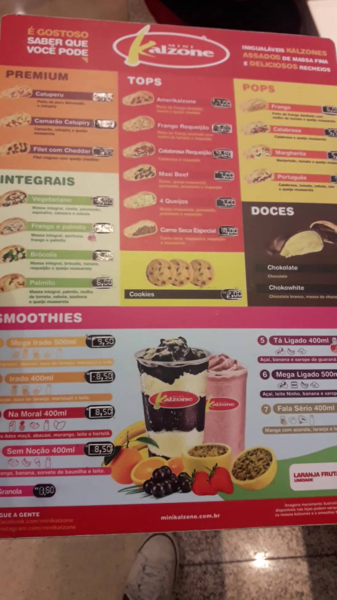 Mini Kalzone North Shopping Jóquei cardápio