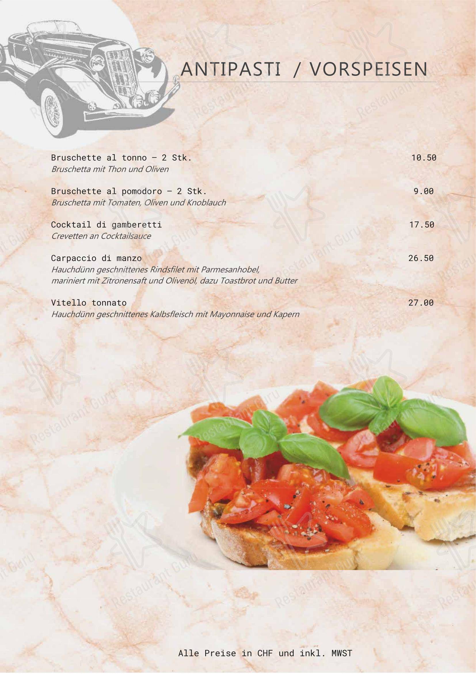 Menu di Oldtimer - Menu