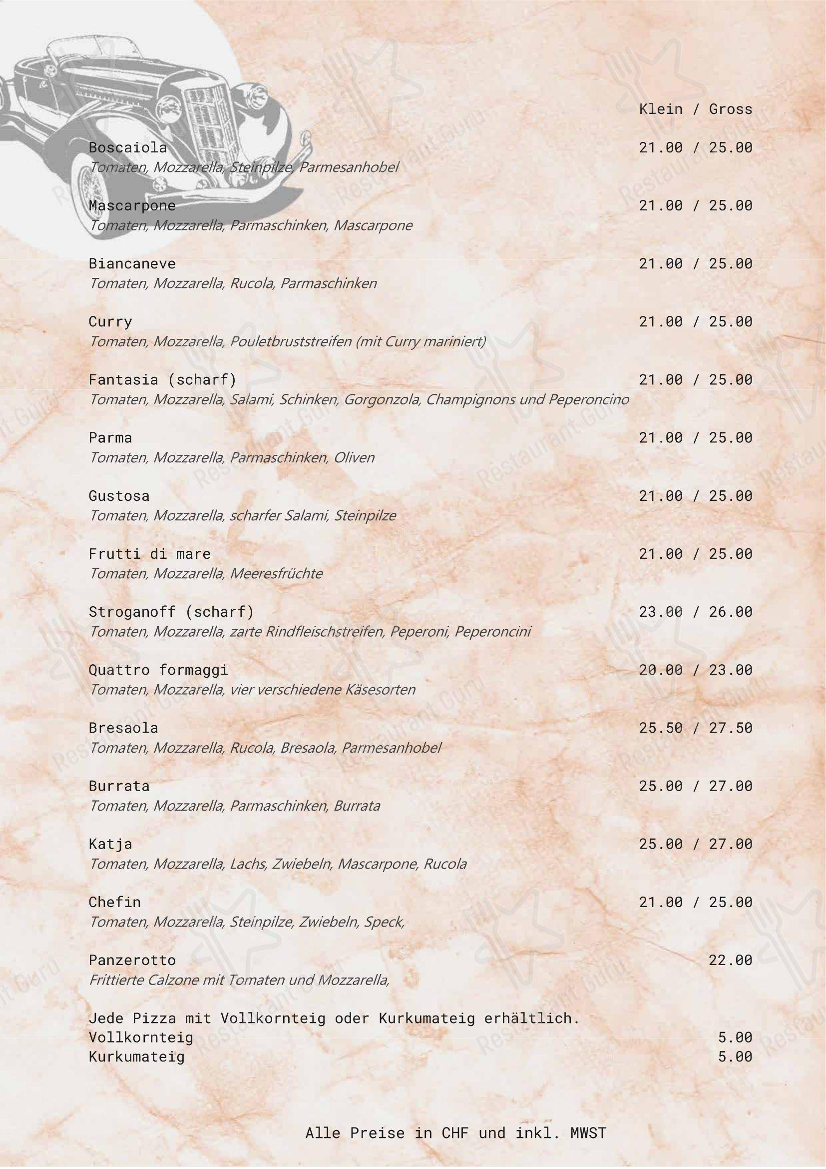 Oldtimer in Coira - Menu