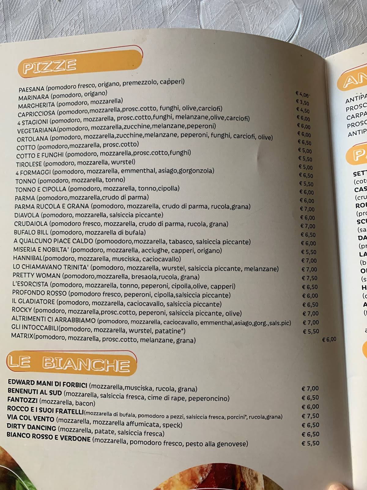 Menu di Oltrepizza 