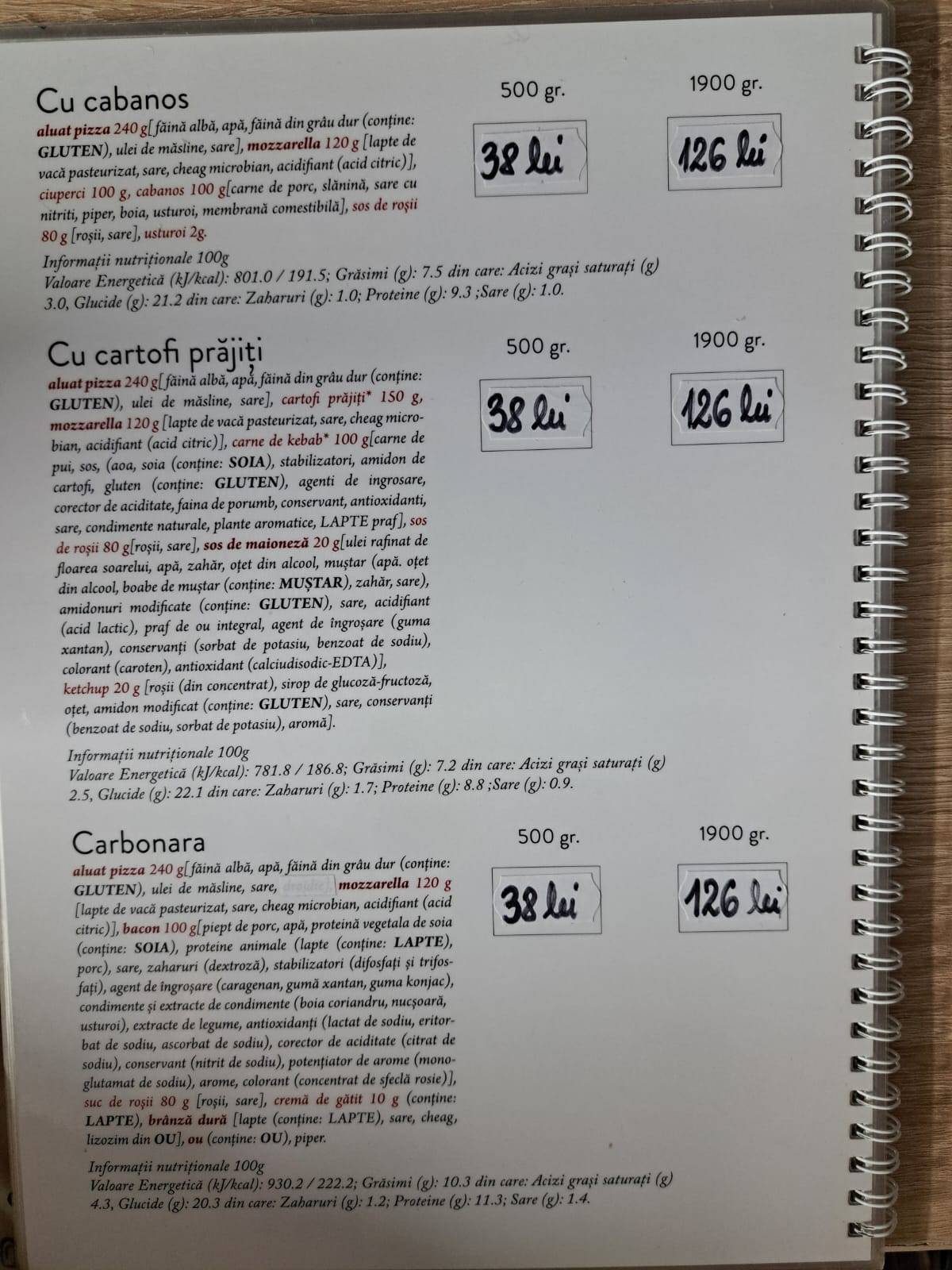 Menu de PERFECT PIZZA