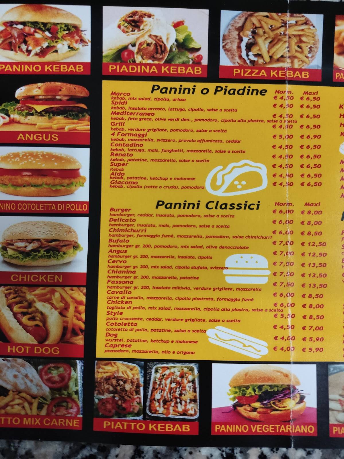 Menu di Panineria Ragusa Kebab 