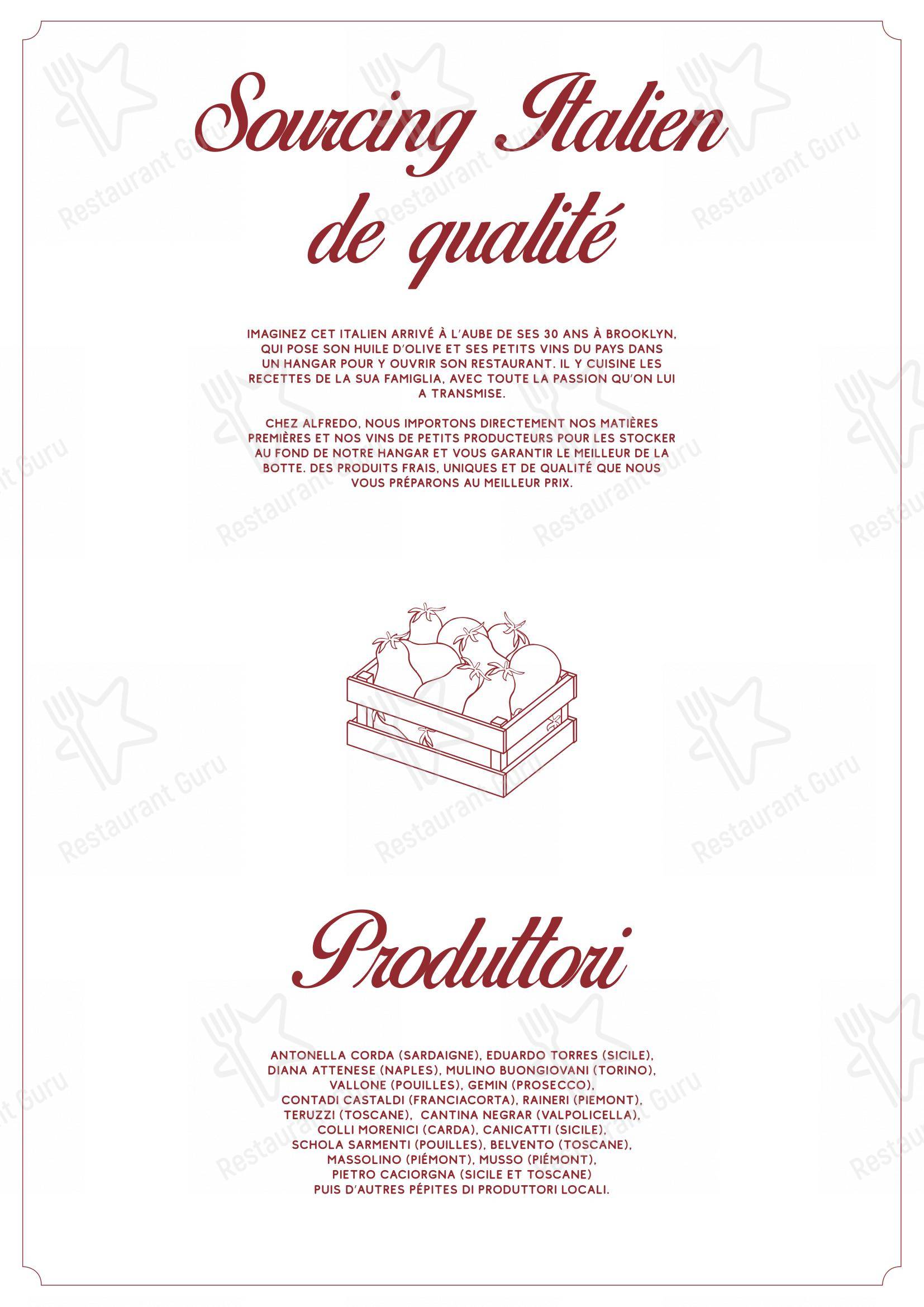 Menu bar pour Papà Raffaele dans Lille