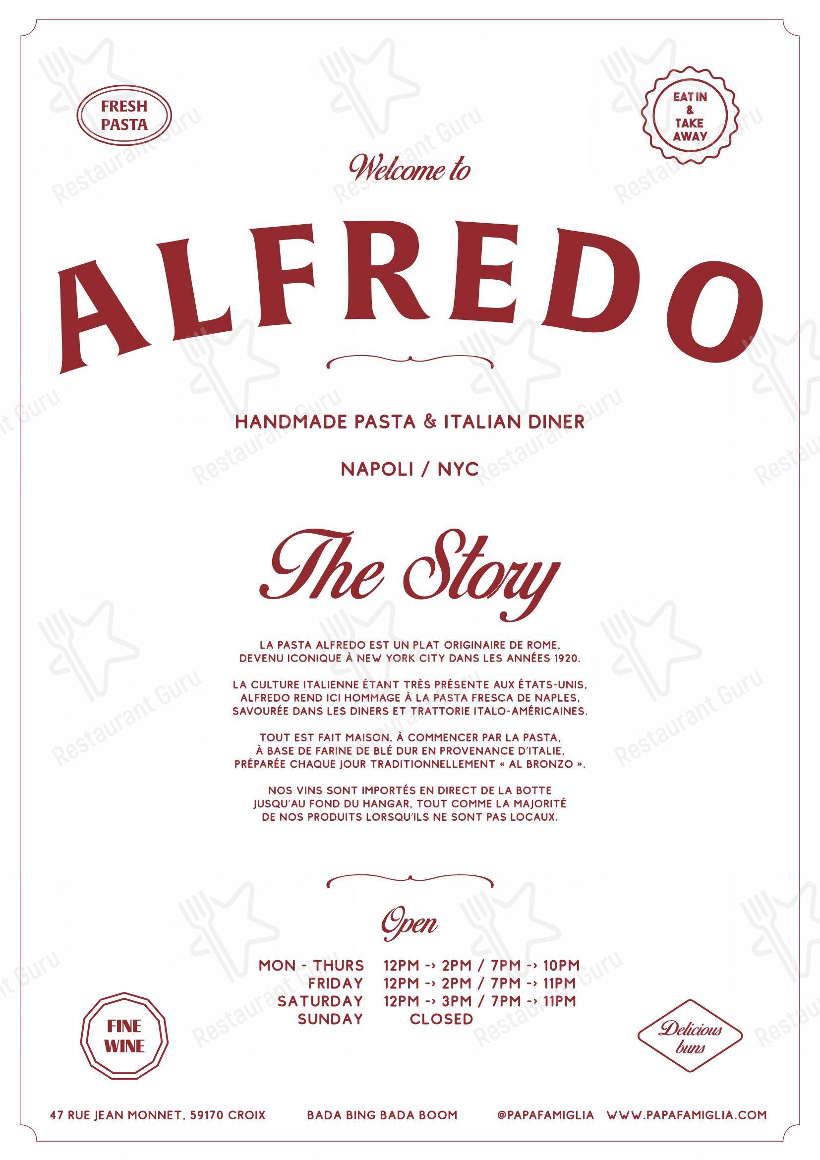 Papà Raffaele dans Lille - Menu bar