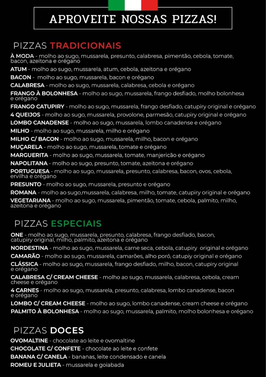 Pizzaria One cardápio