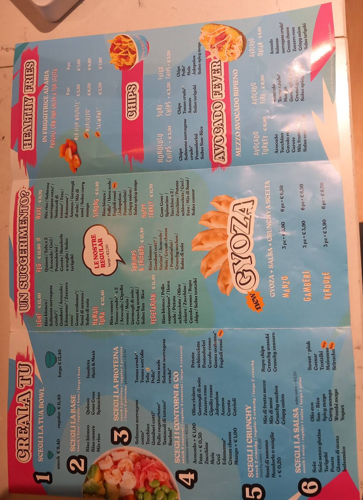 Menu de Poke Sun-Rice