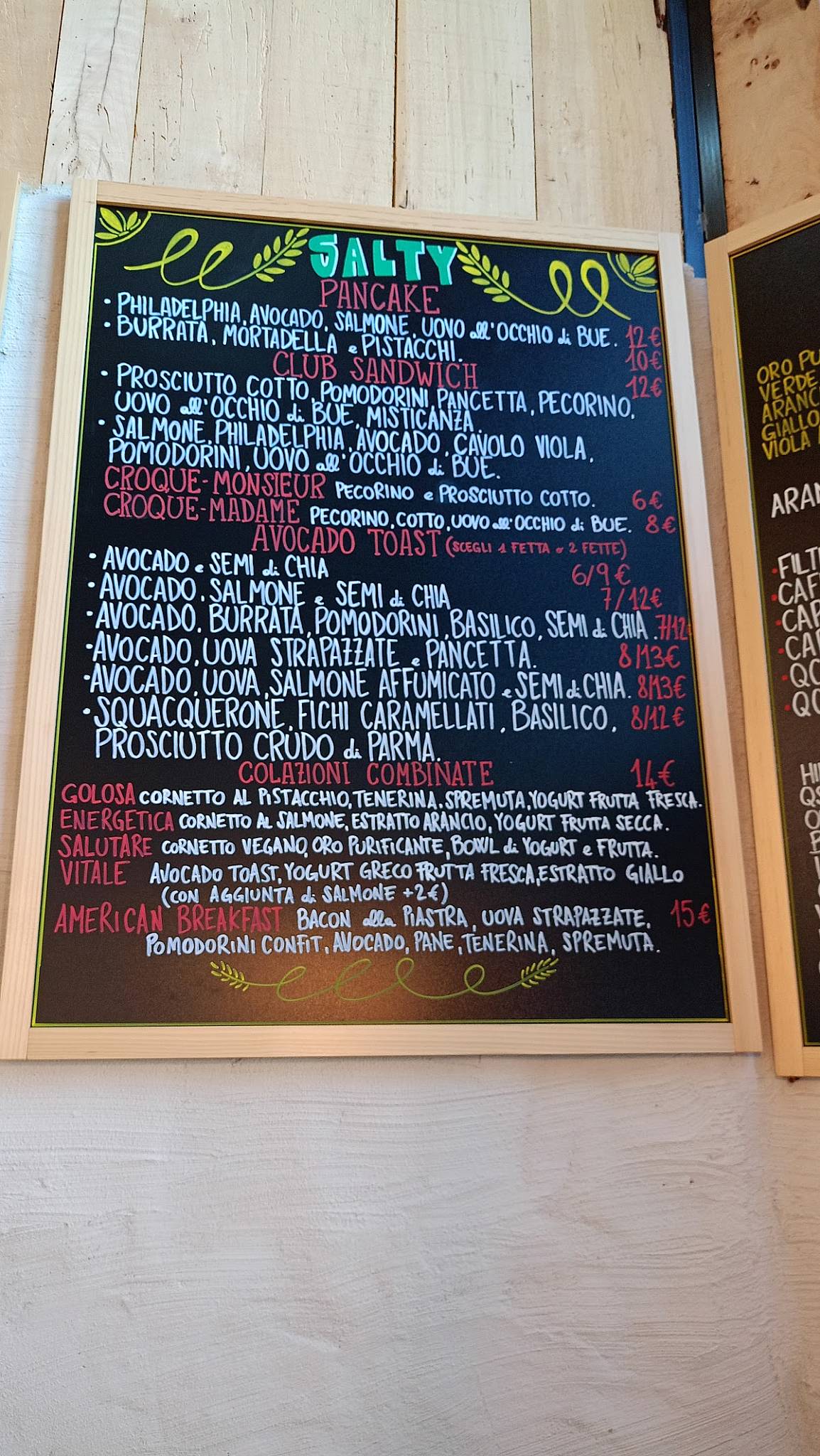 Menu di Caffetteria QCorner-Formì 