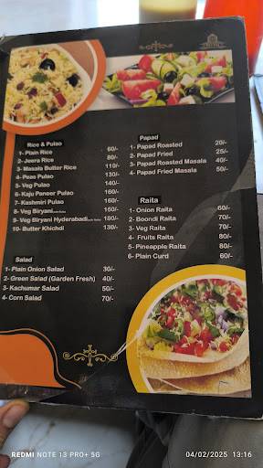 Ras Raj Restaurant menu