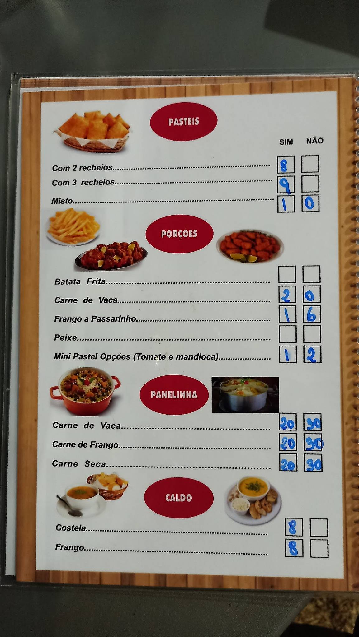 Recanto do Lago cardápio