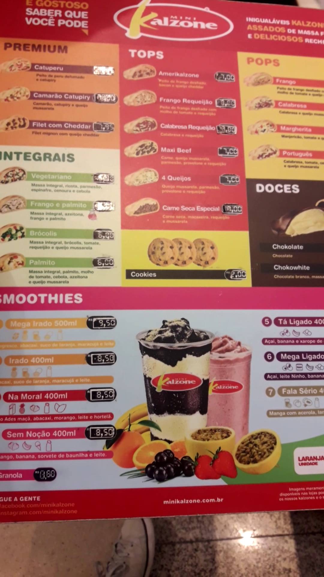 Mini Kalzone North Shopping Jóquei cardápio