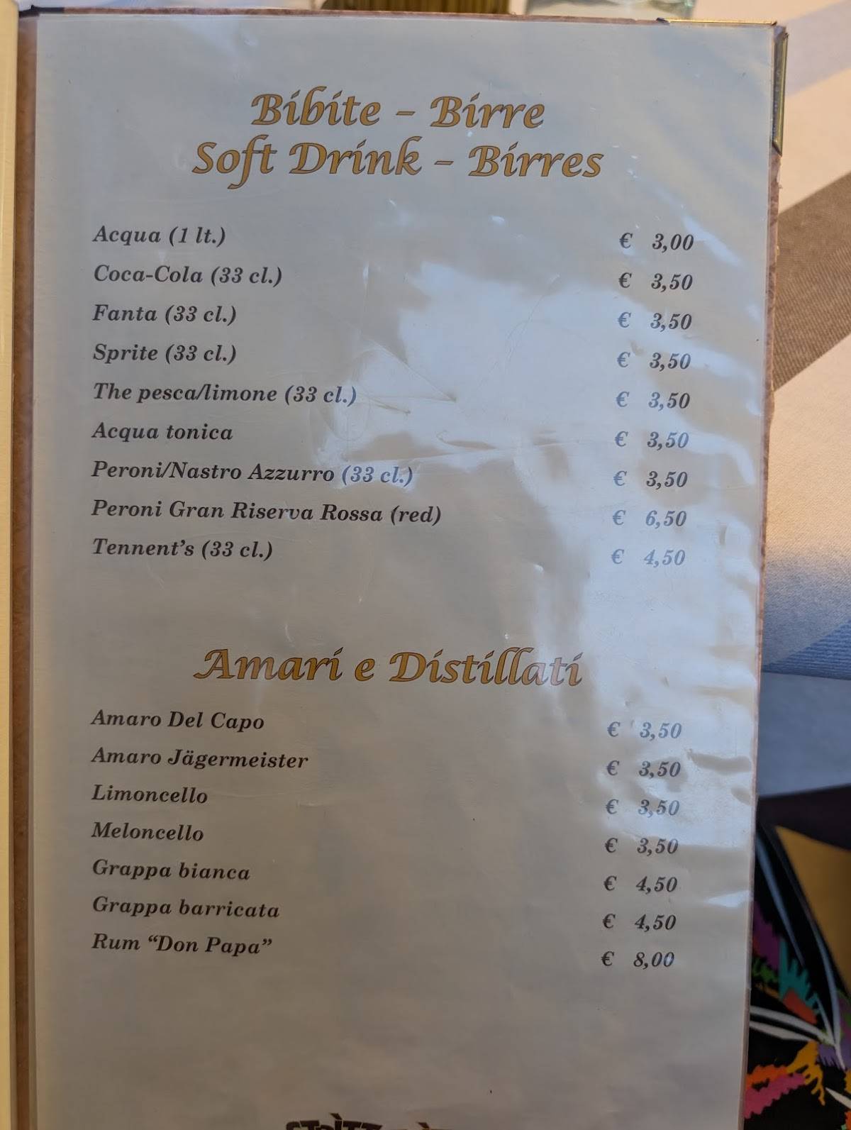 Menu di Stritt Stritt 