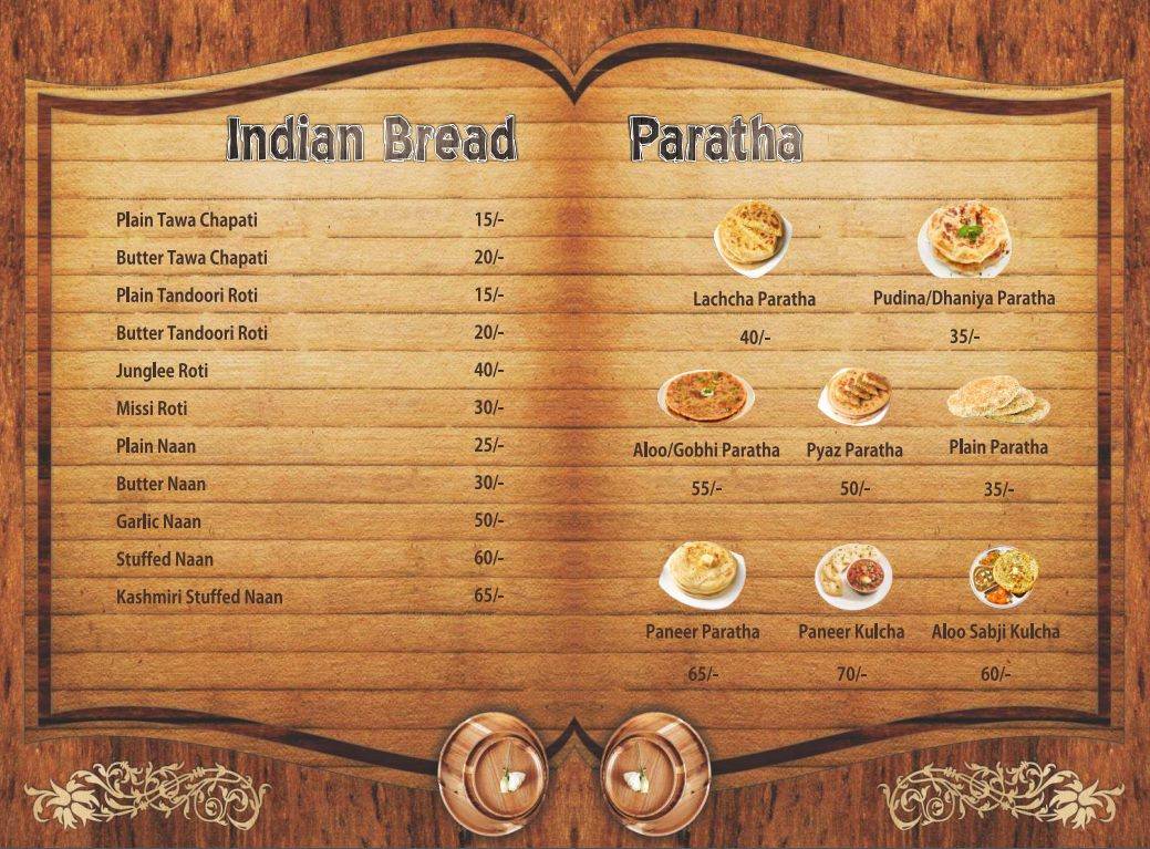 The Roti menu
