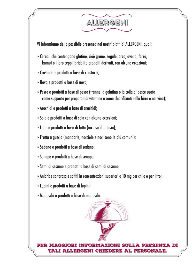 Menu di Rigatoni Conca D'Oro 