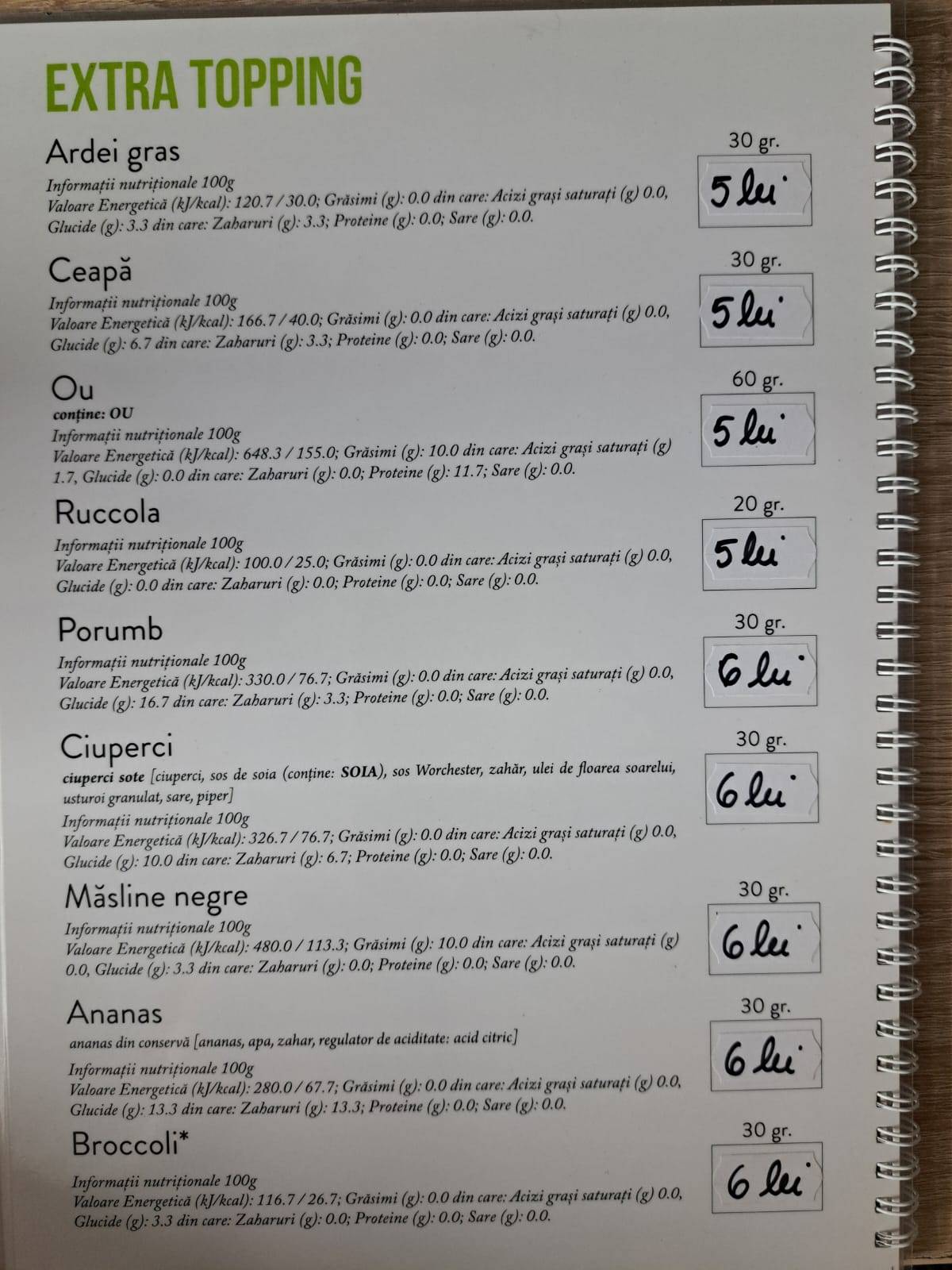 Menu de PERFECT PIZZA