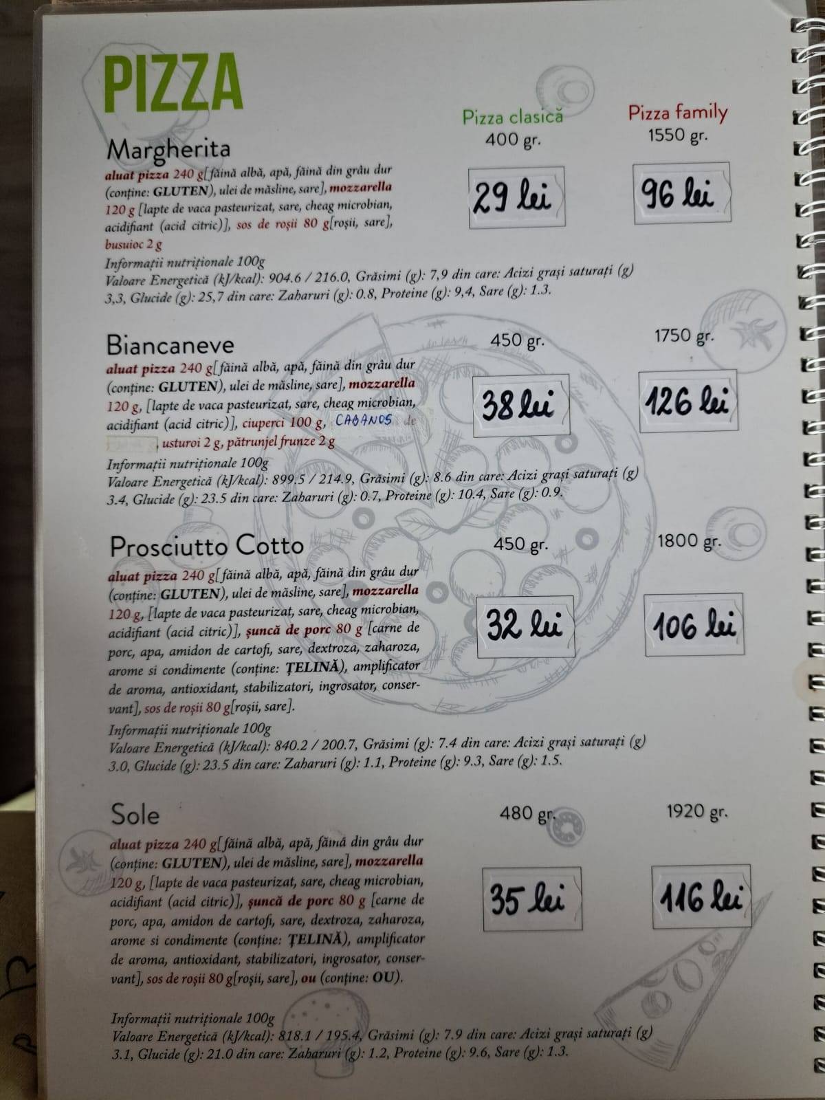 Menu de PERFECT PIZZA