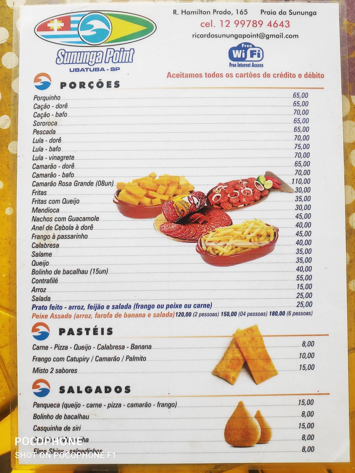 Sununga Point cardápio