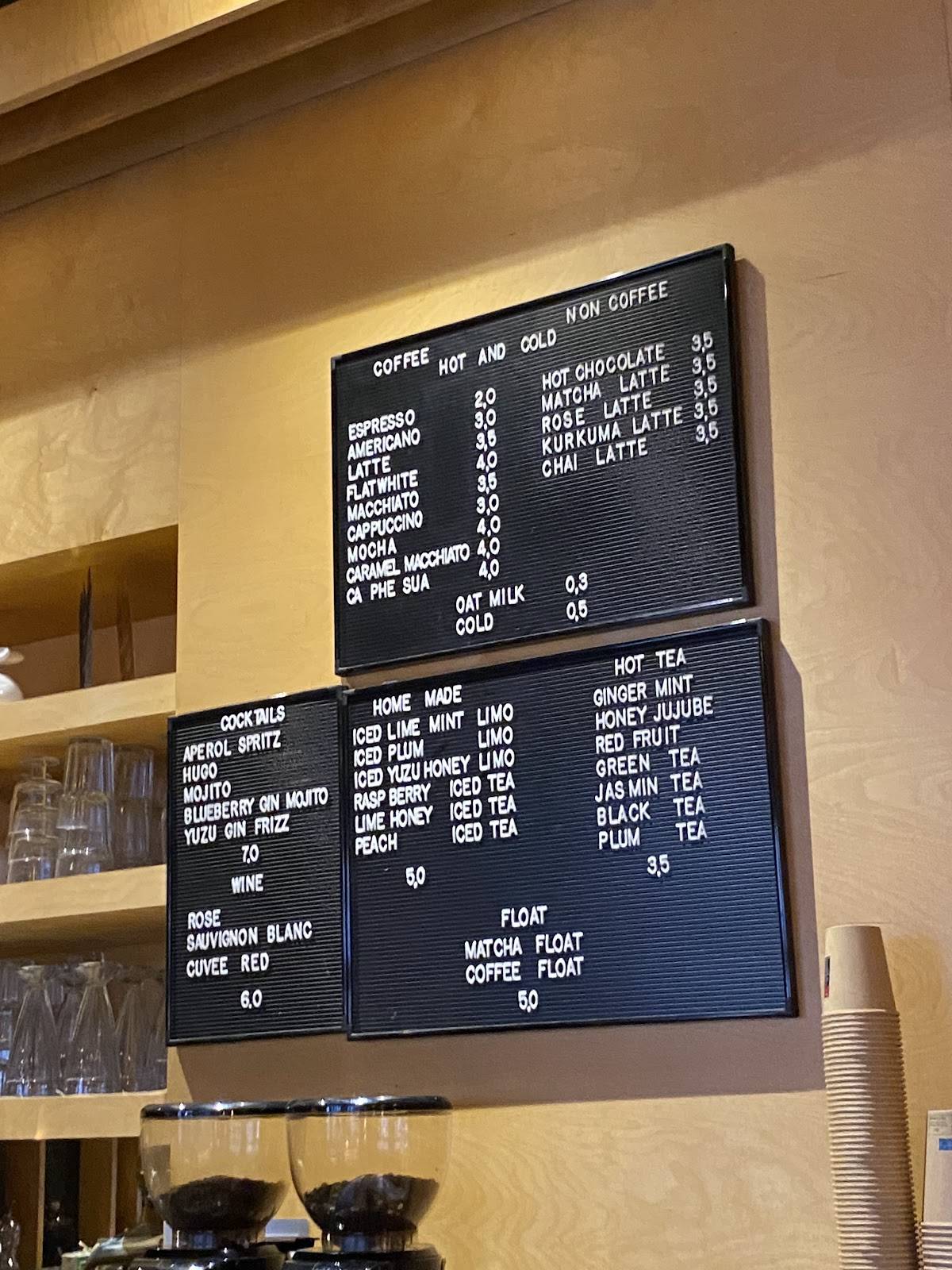 Menu de The Rabbit Café