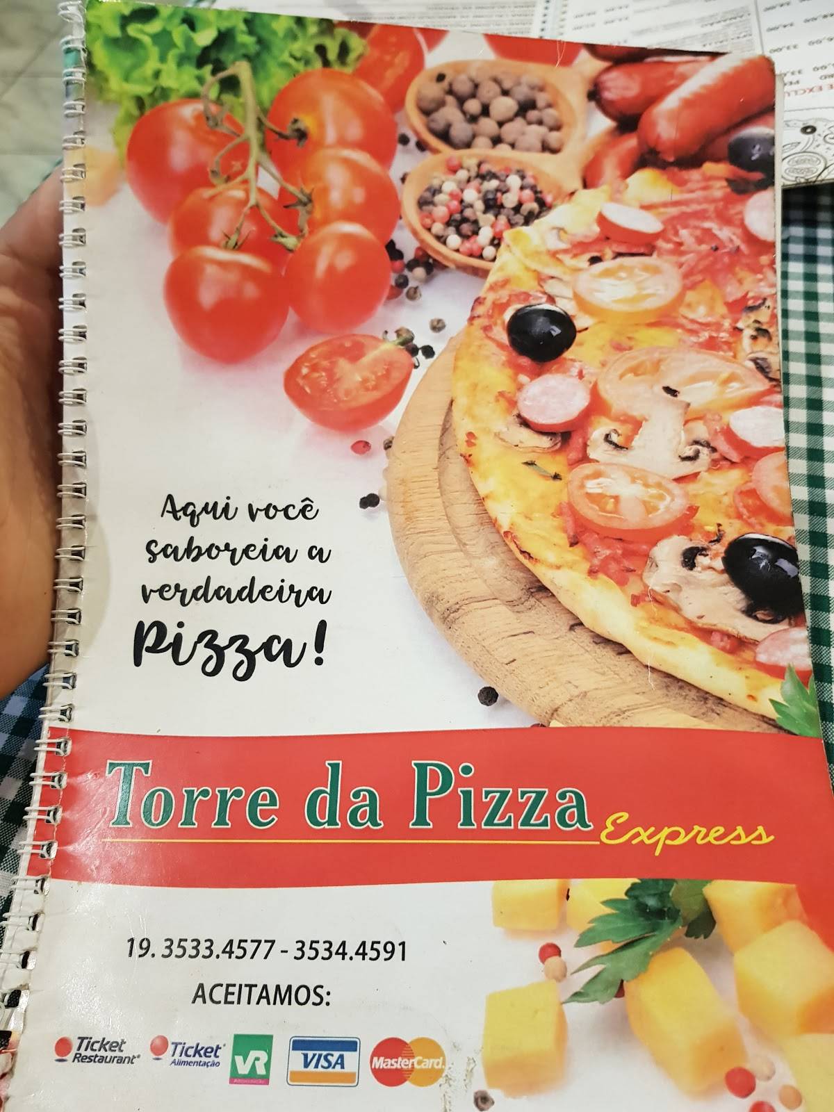 Torre da Pizza Express cardápio