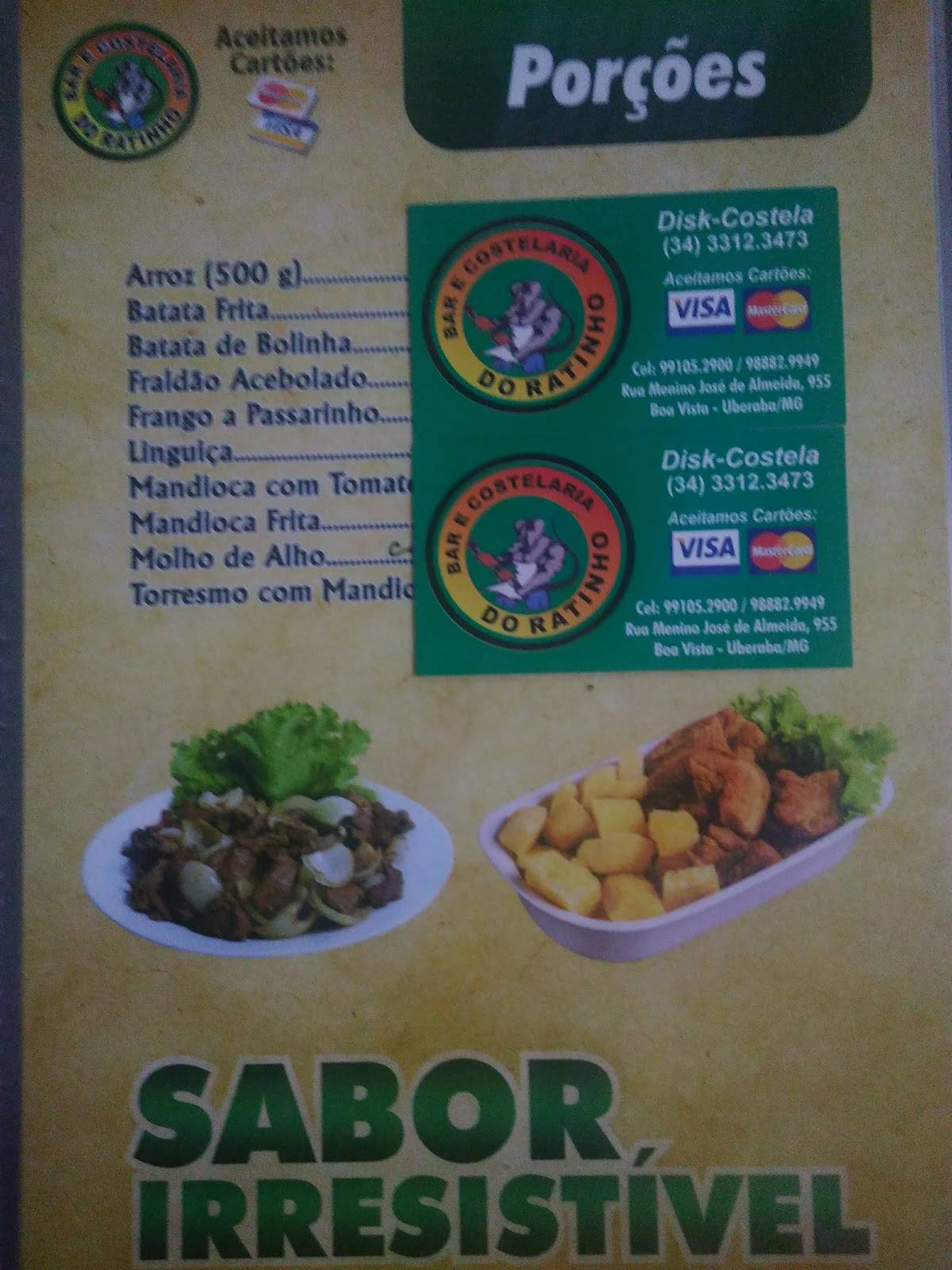 Bar e Costelaria do Ratinho cardápio