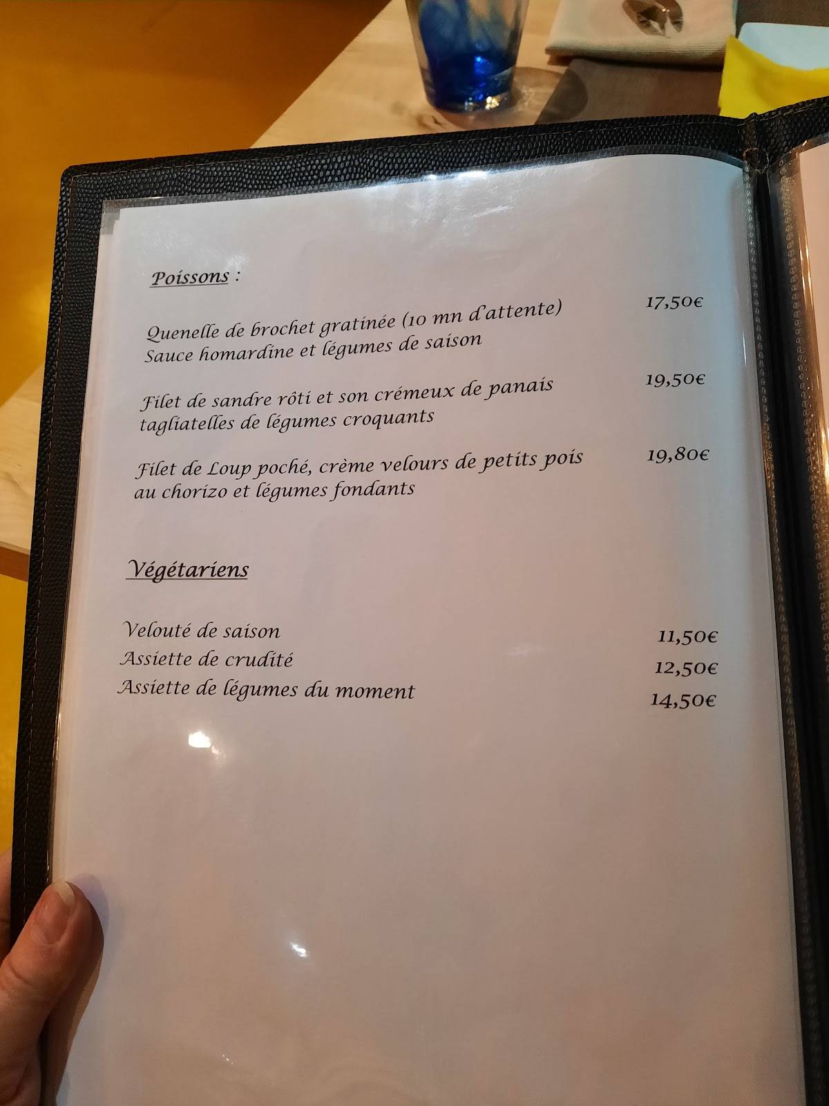 Menu de la Gamm'Elles