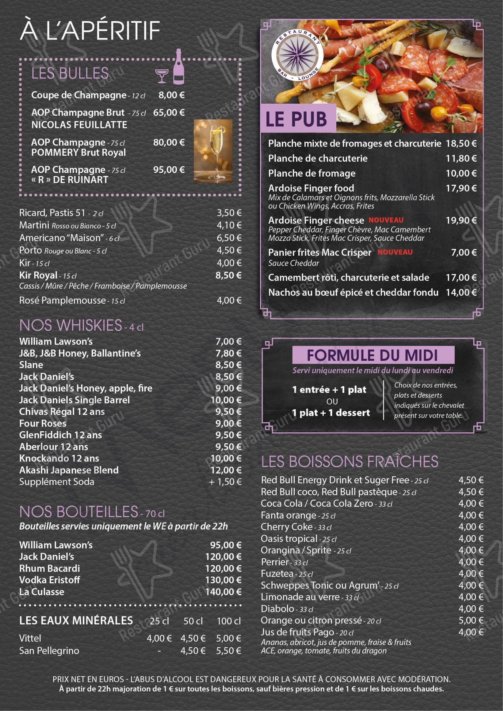 Menu pour Le Riverside - Menu bar