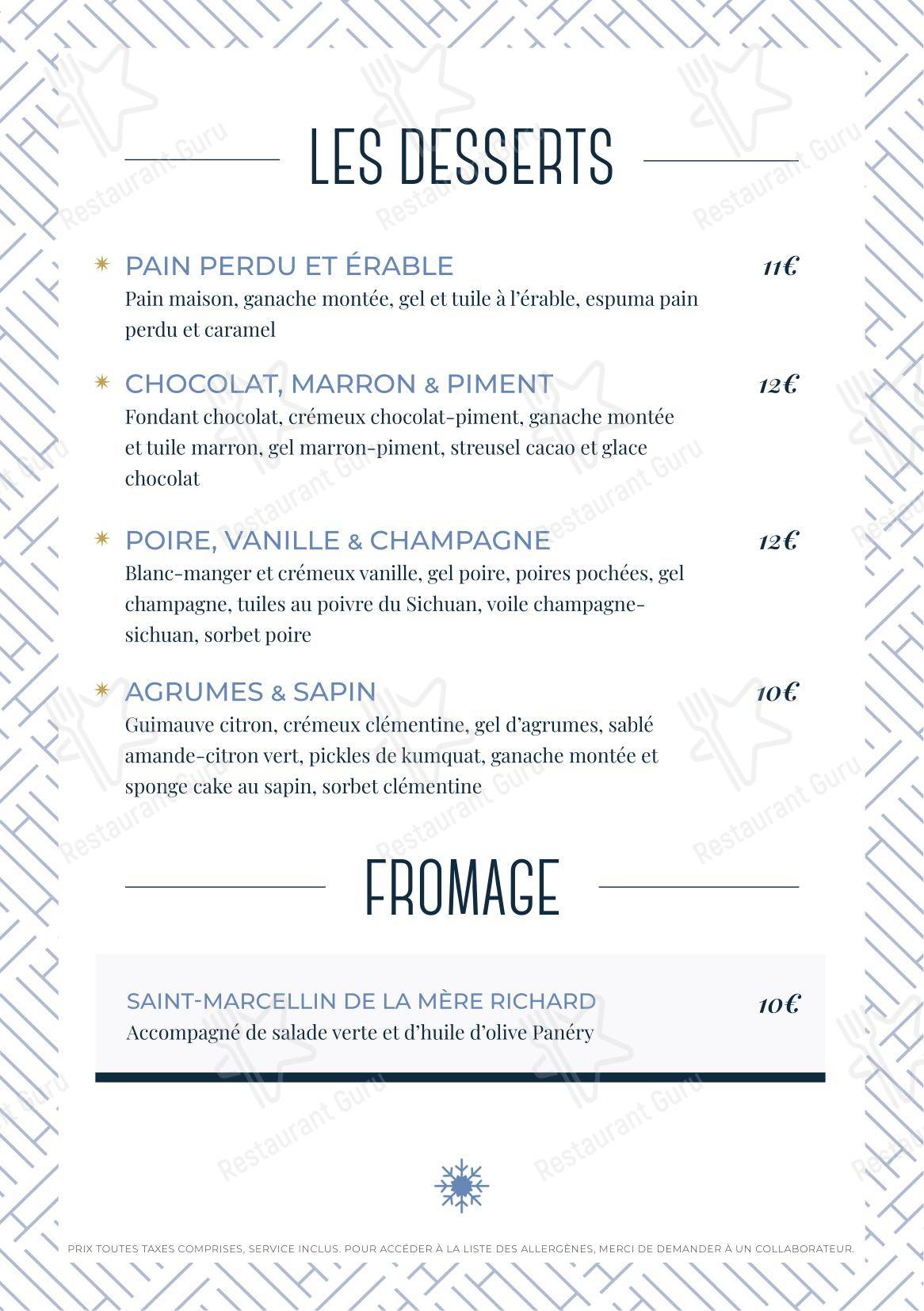 Menu pour The Ruck Hotel - Menu