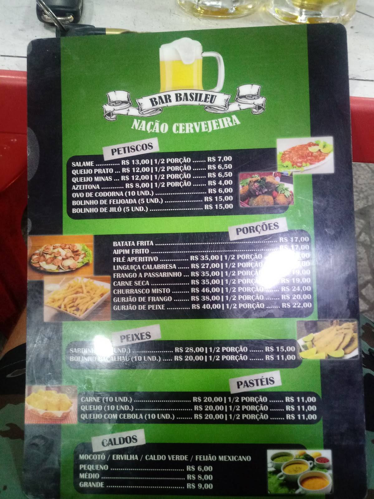 Bar Basileu cardápio