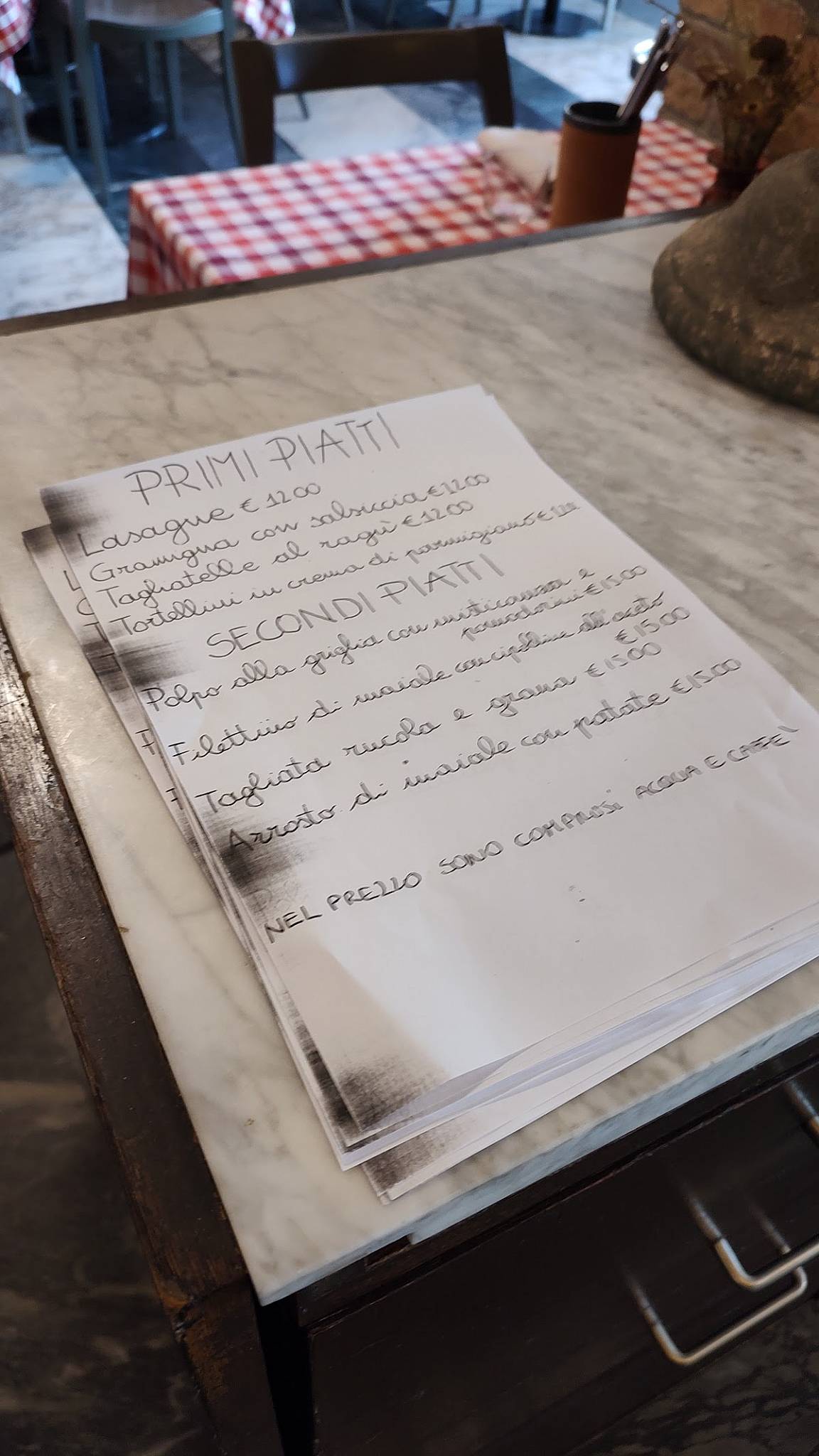 Menu di Caffé Concerto 