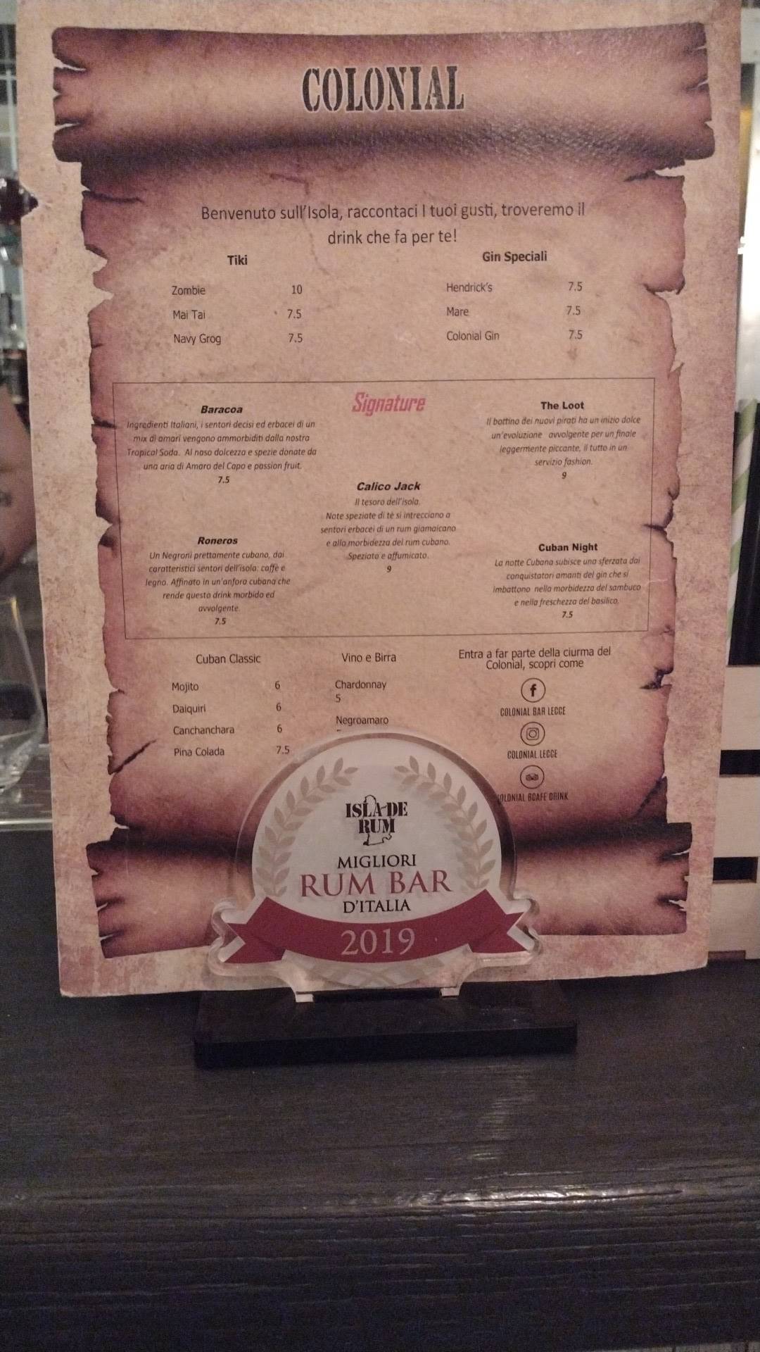 Menu di Colonial Cafe Drink 