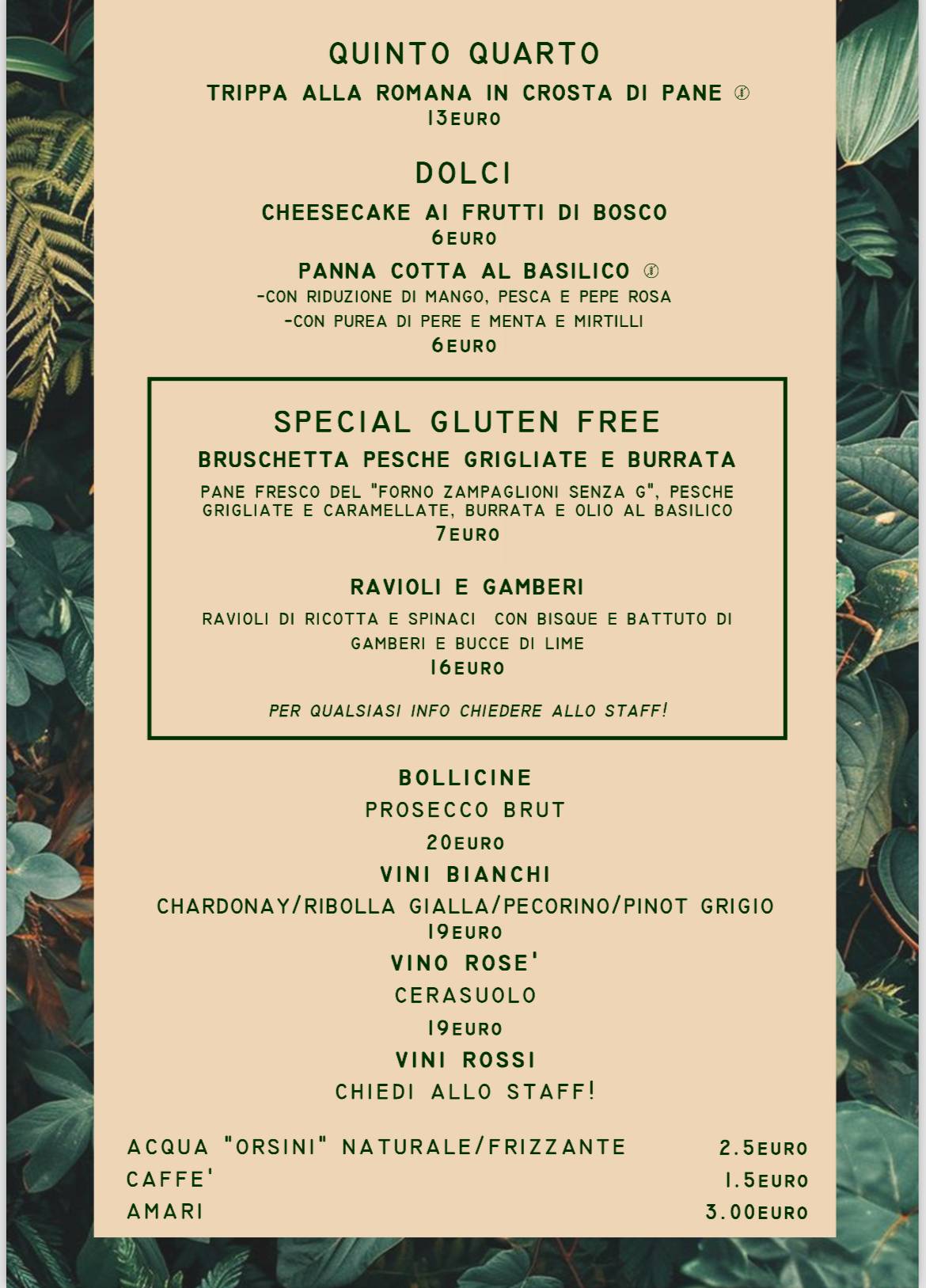 Menu di Core Restaurant 