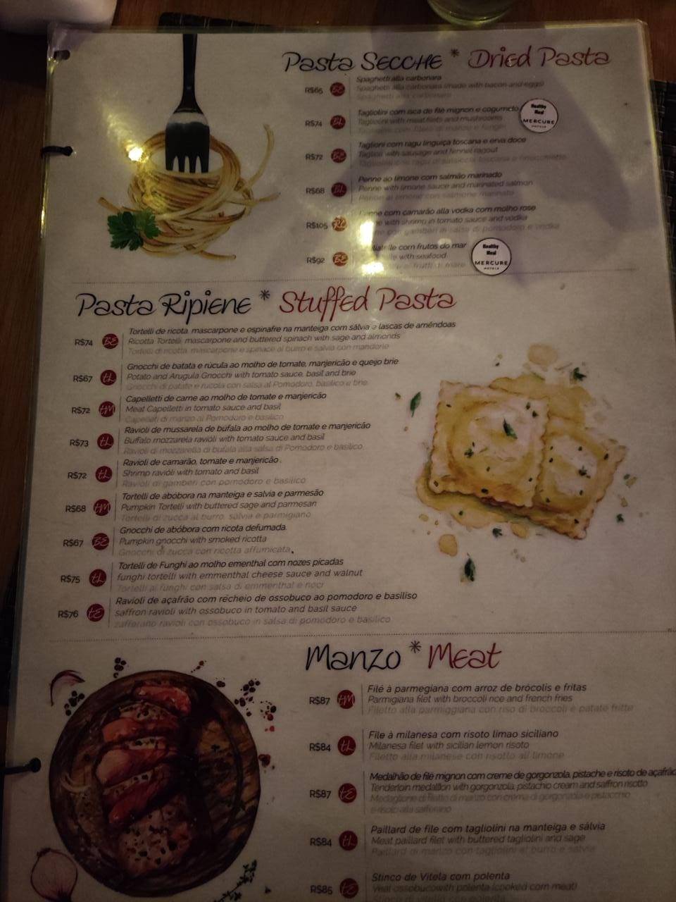 Dell'arte Ristorante cardápio