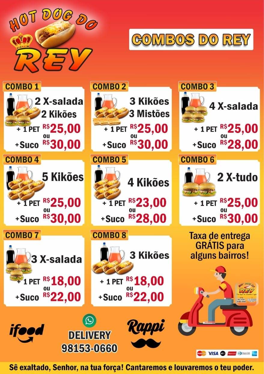Hotdog Do Rey cardápio