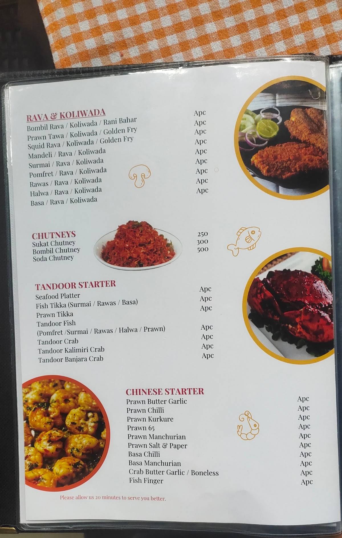 Hotel Ranmala menu